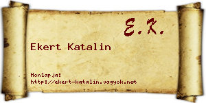 Ekert Katalin névjegykártya